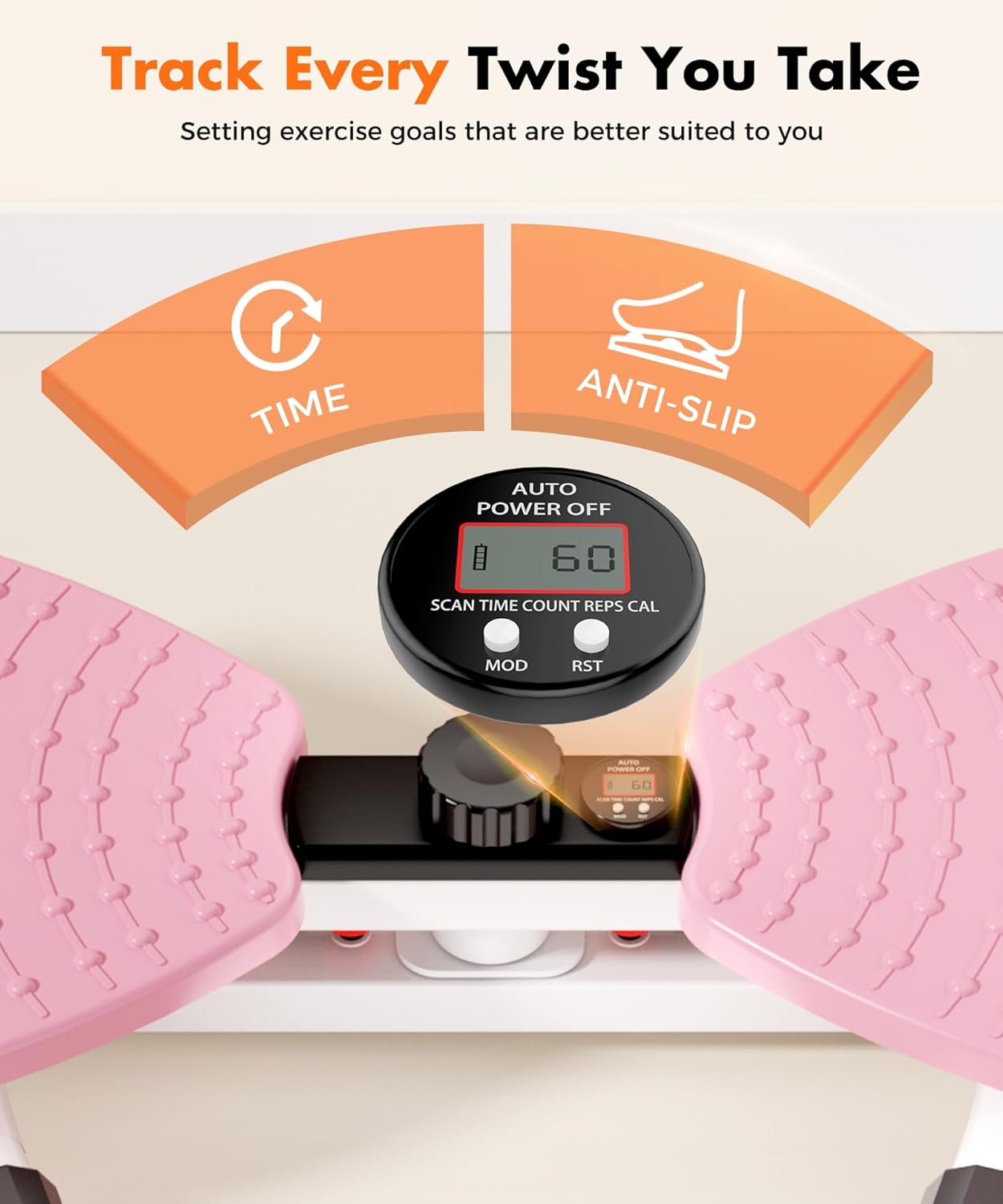 Waist Twister Board Quiet Ab Workout Machine with LED Monitor – Home Gym
