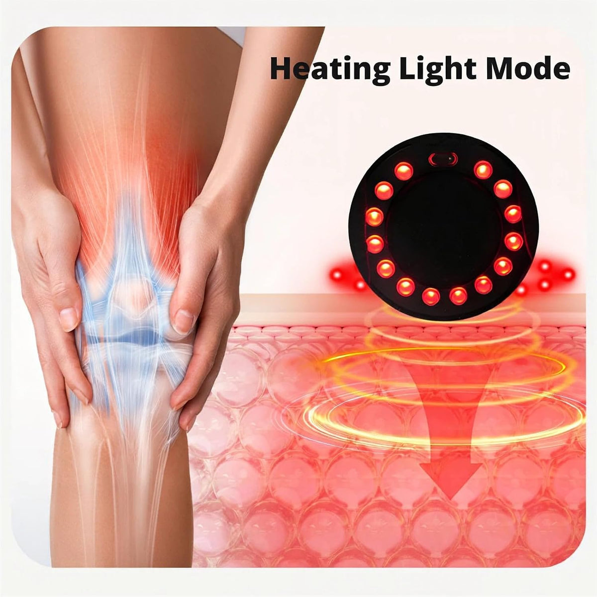 Cordless Knee Massager with Heat & Vibration Joint Relief & Stiffness