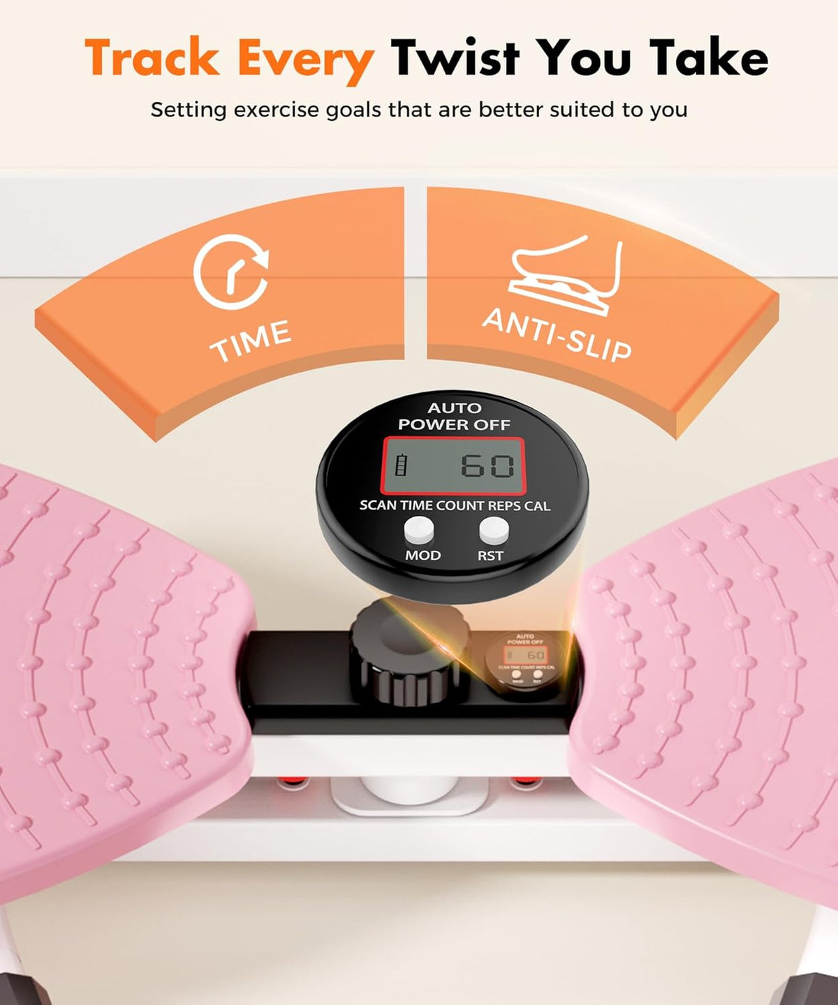 Waist Twister Board Quiet Ab Workout Machine with LED Monitor – Home Gym