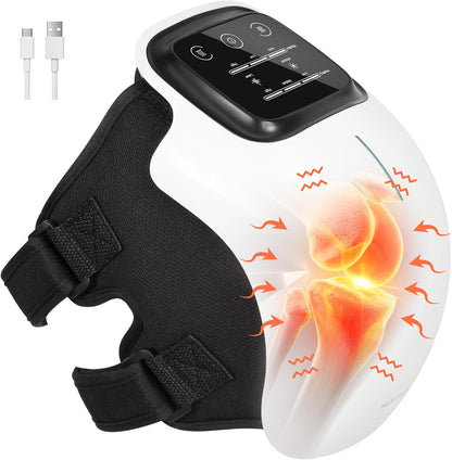 Cordless Knee Massager with Heat & Vibration Joint Relief & Stiffness