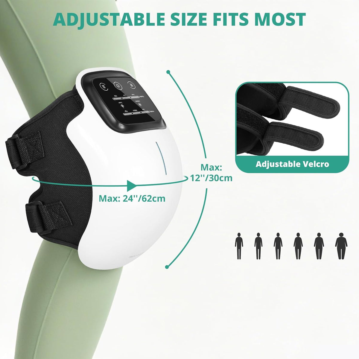 Cordless Knee Massager with Heat & Vibration Joint Relief & Stiffness