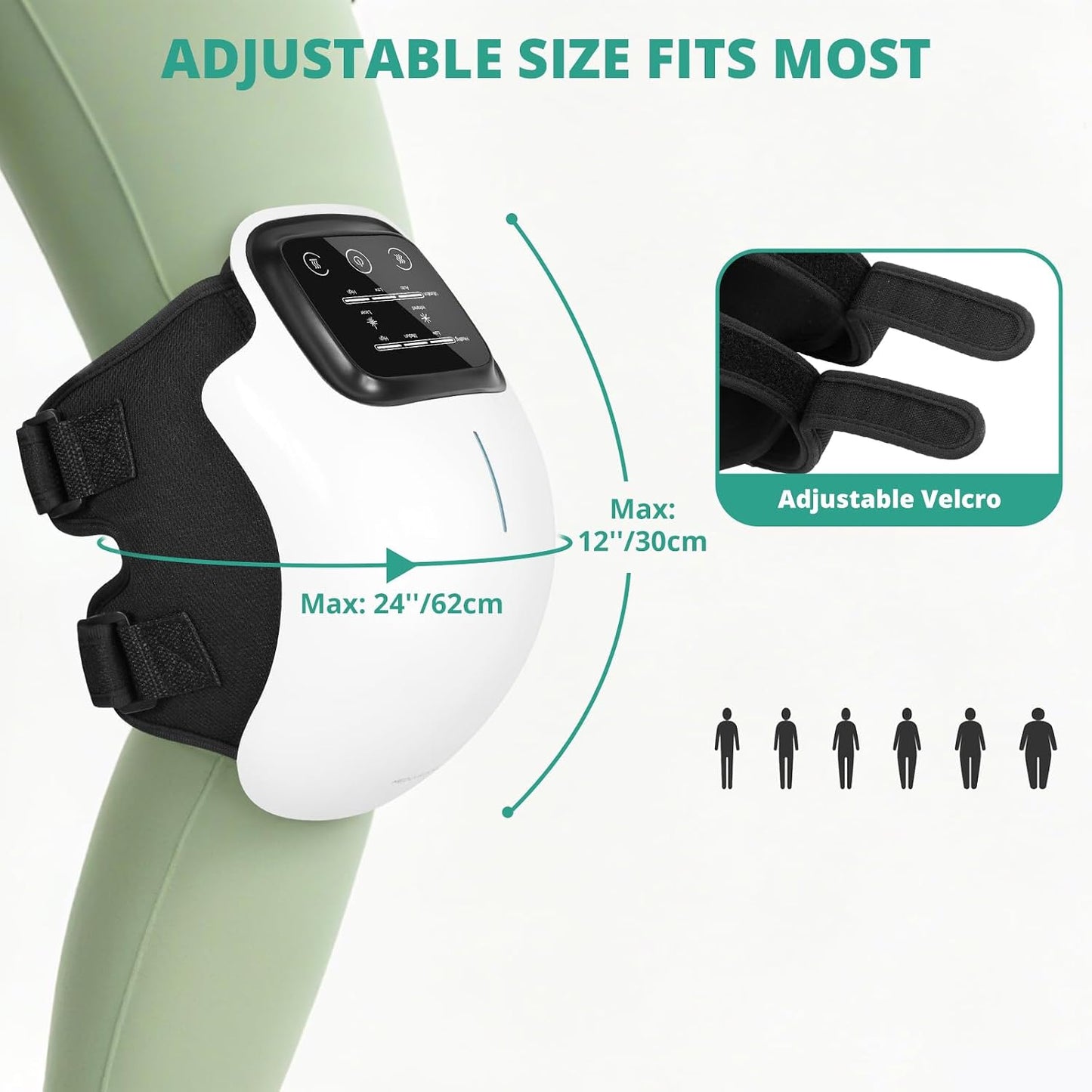 Cordless Knee Massager with Heat & Vibration Joint Relief & Stiffness