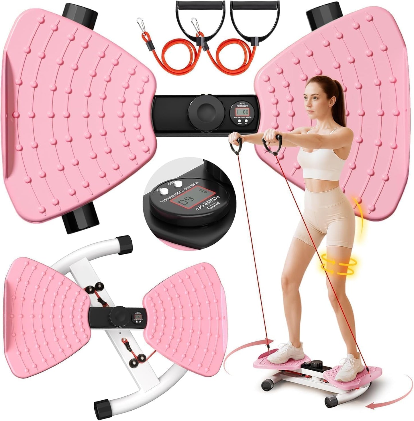 Waist Twister Board Quiet Ab Workout Machine with LED Monitor – Home Gym