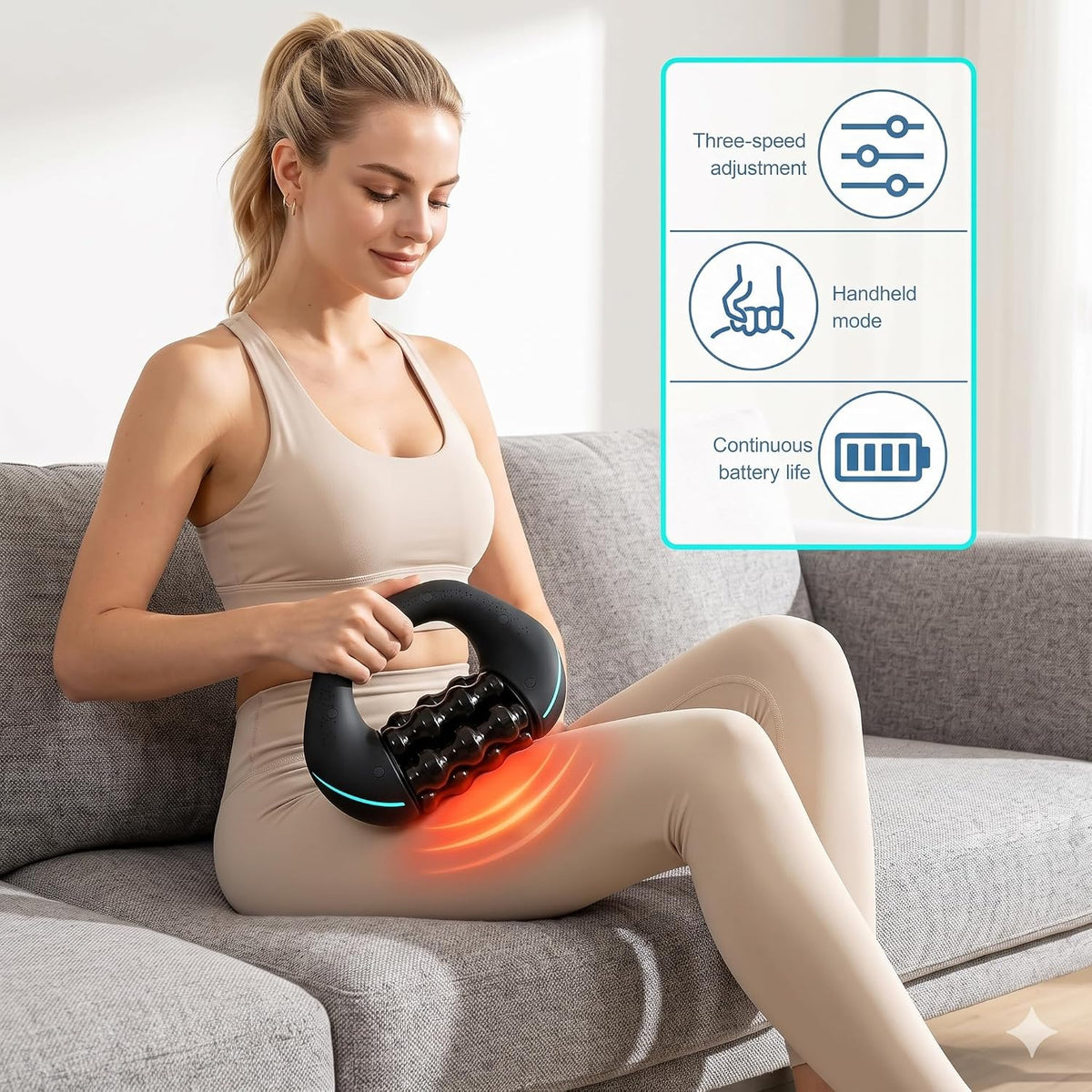 Mini Percussive Massager Deep Tissue & Muscle Recovery, 3-Speed Rechargeable